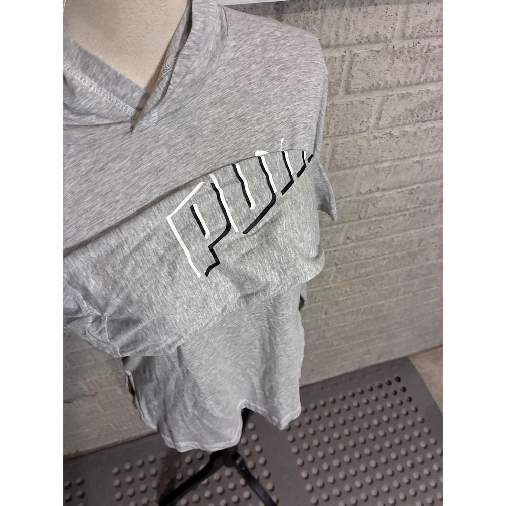 Puma Womens DryCell Heather Gray Long Sleeve Hooded Activewear Shirt XS NWT - Picture 2 of 5